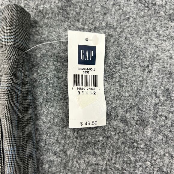 Gap Pants Mens 33 Grey Plaid Flat Front Straight Fit Mid Rise Cotton Dress * - Picture 6 of 14